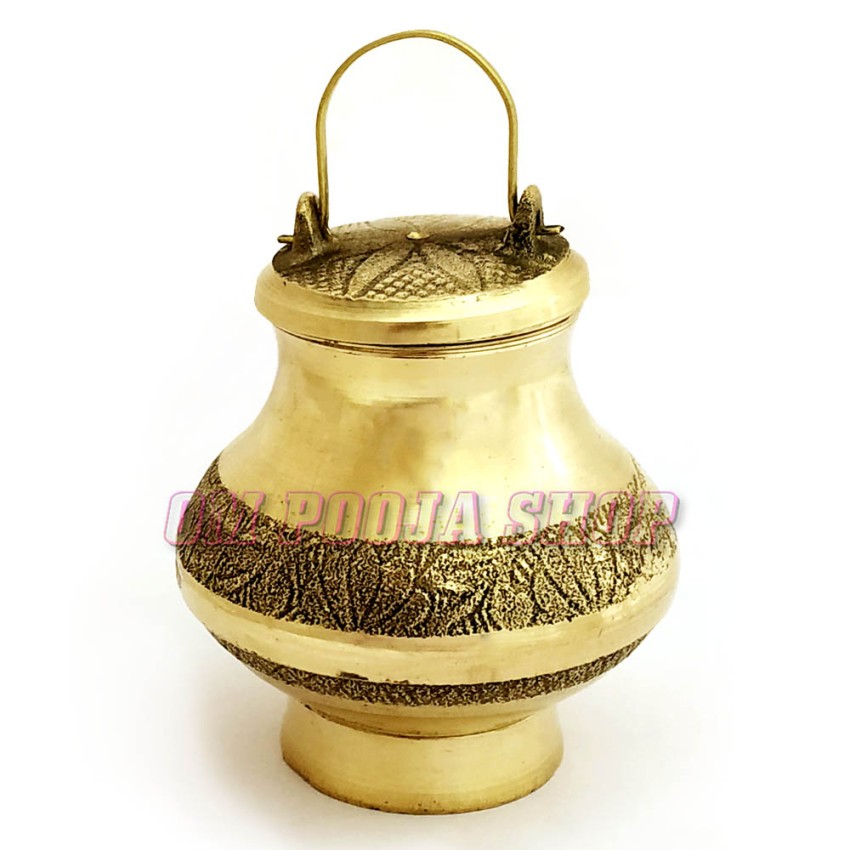 Ganga Jali Kamandal Pot in Brass for Holy Water